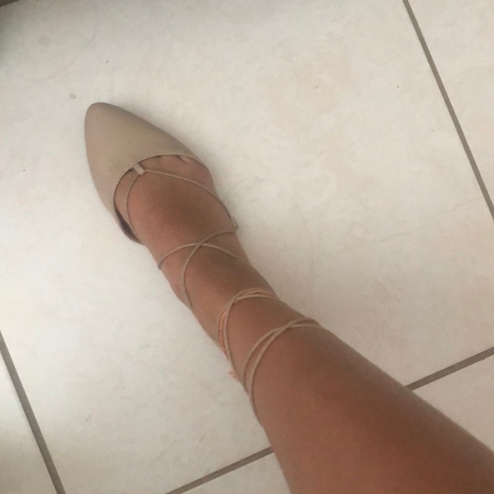 Lace Up Pointy Flats from DSW